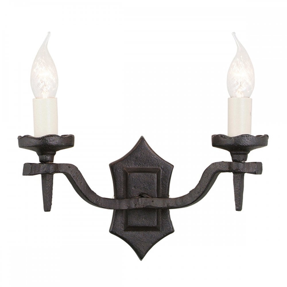 RY2B BLACK Rectory Two Light Wall Light Black