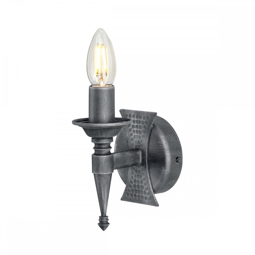 SAX1 BLK/SIL Saxon One Light Wall Light Black/silver
