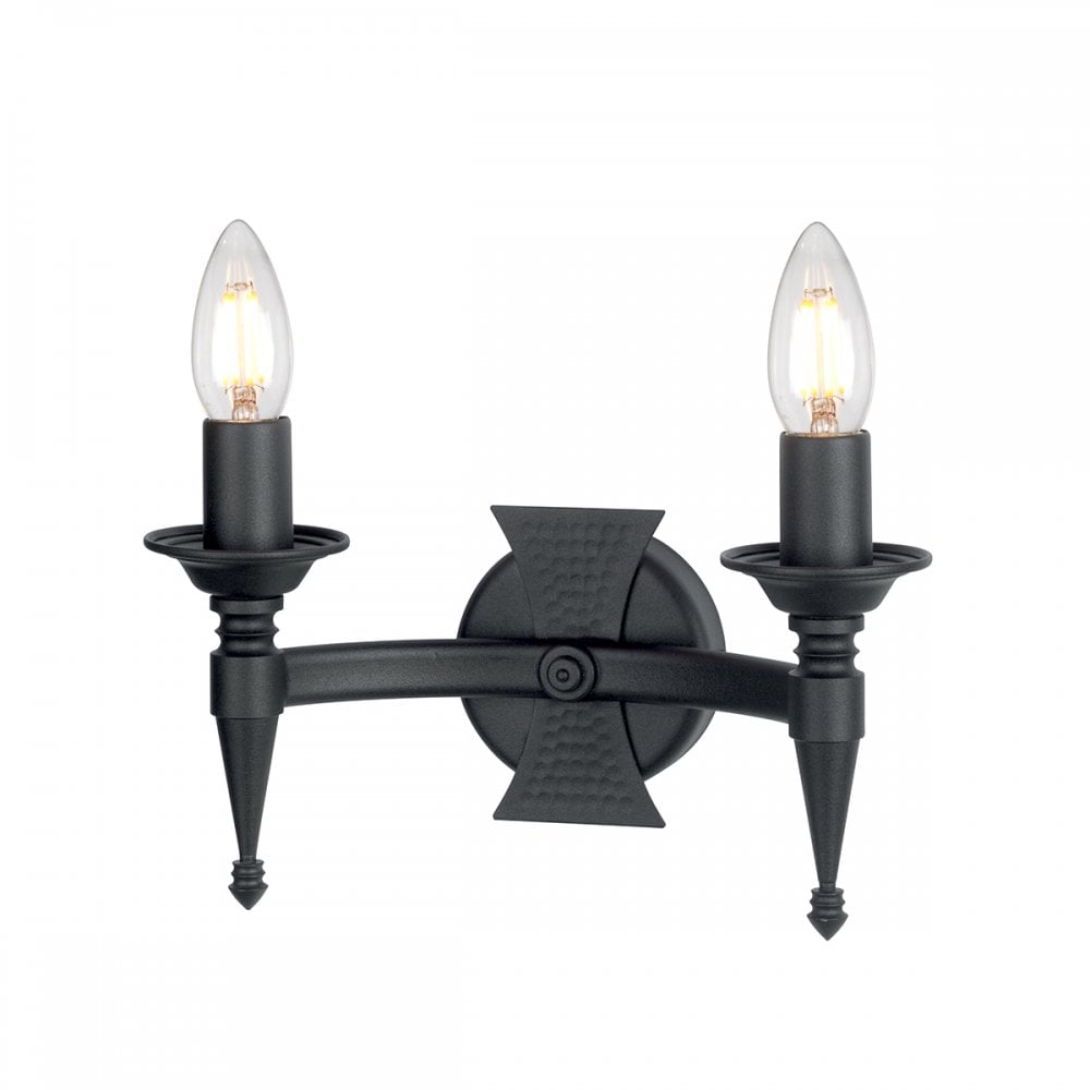SAX2 BLK Saxon Two Light Wall Light Black