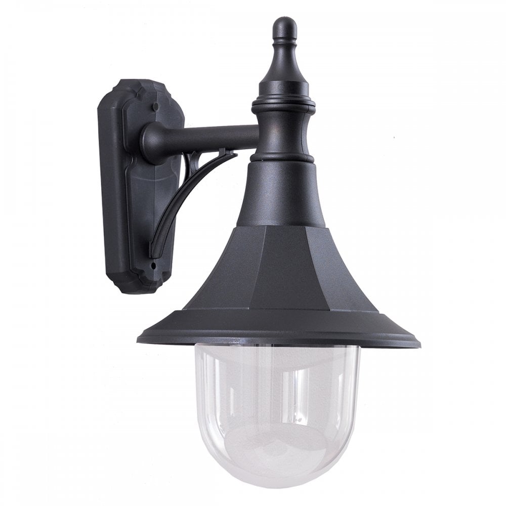 SHANNON DOWN Shannon One Light Down Wall Lantern Black Polycarbonate