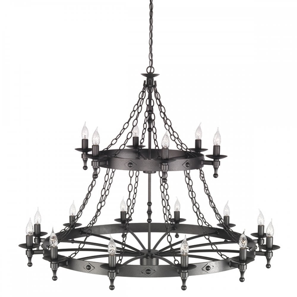 WR18 GRAPHITE Warwick Eight Light Chandelier Graphite Black