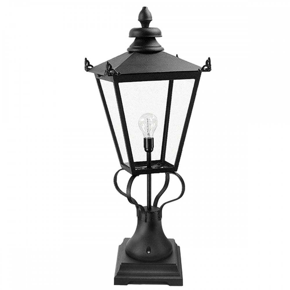 WSLN1 BLACK Wilmslow Newel Pedestal Lantern Black
