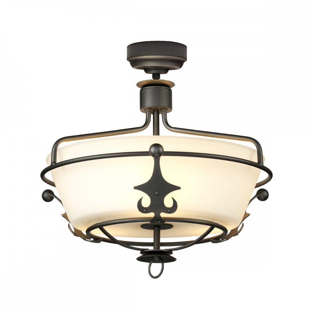 WINDSOR/SF GR Windsor Graphite Semi-flush Ceiling Light Graphite