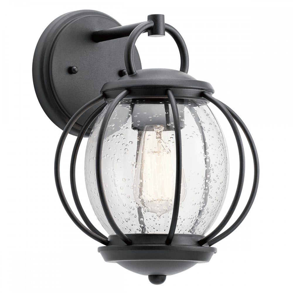 KL/VANDALIA2/S Vandalia 1 Light Wall Lantern Textured Black