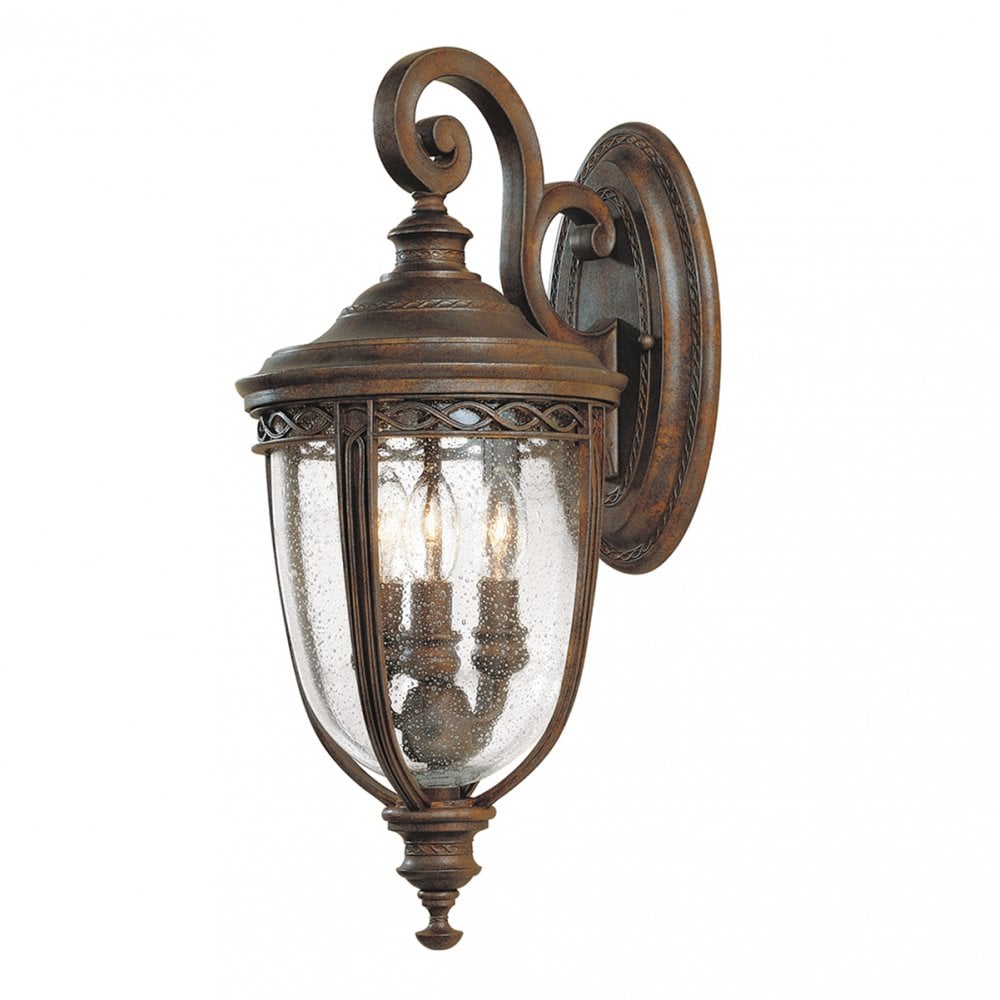 FE/EB2/M BRB English Bridle 3 Light Medium Wall Lantern British Bronze