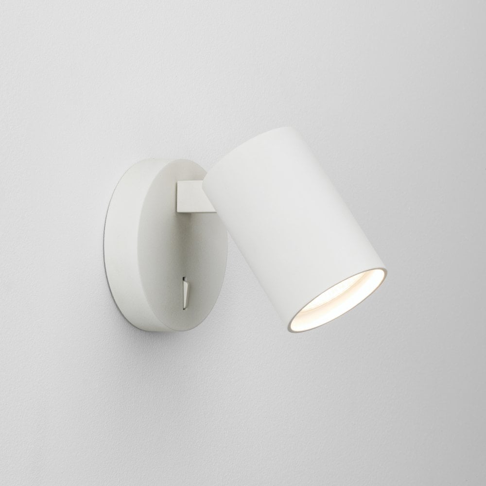 Ascoli Single Switched Reading  Light Textured White