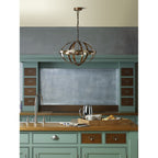 Dar SYM0664 Symbol 6 Light Pendant Petrol Copper
