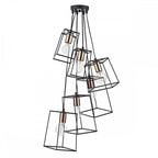 Dar TOW0622 Tower 6 Light Cluster Pendant Black