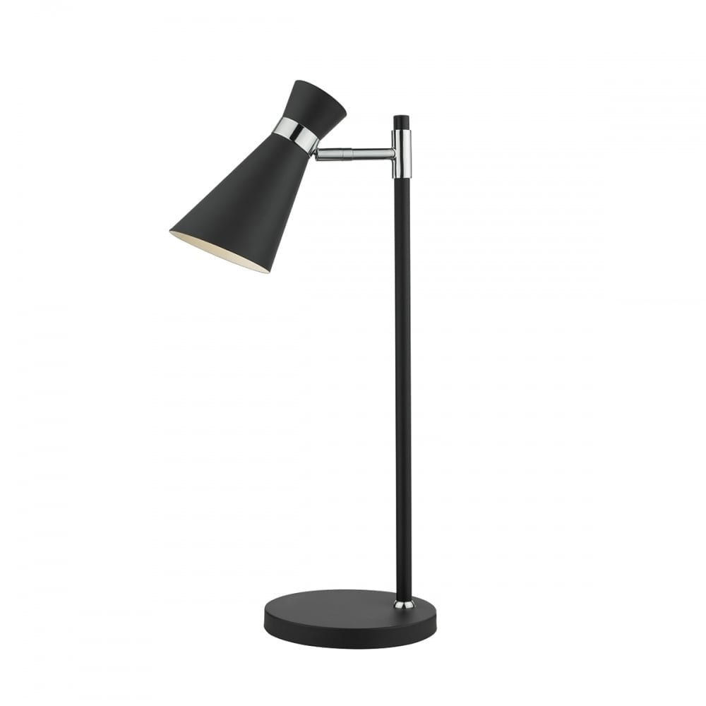 Dar ASH4122 Ashworth Table Lamp Black Polished Chrome