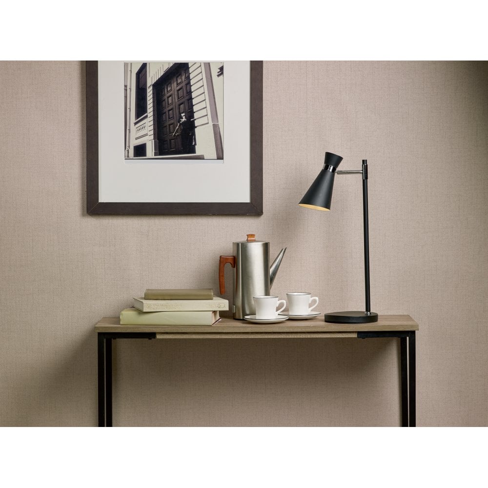 Dar ASH4122 Ashworth Table Lamp Black Polished Chrome