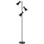 Dar ASH4922 Ashworth 3 Light Floor Lamp Black Polished Chrome