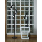 Dar ASH4922 Ashworth 3 Light Floor Lamp Black Polished Chrome