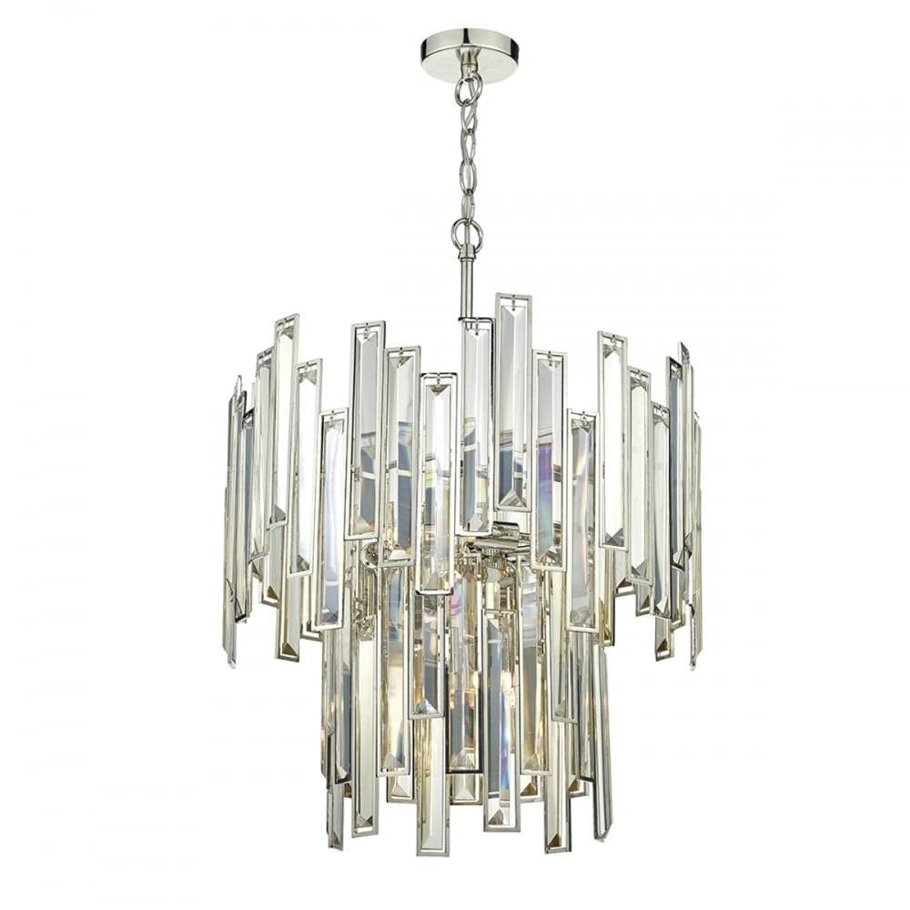 Dar ODI0620 Odile 6 Light 2 Tier Pendant Champagne Gold Crystal