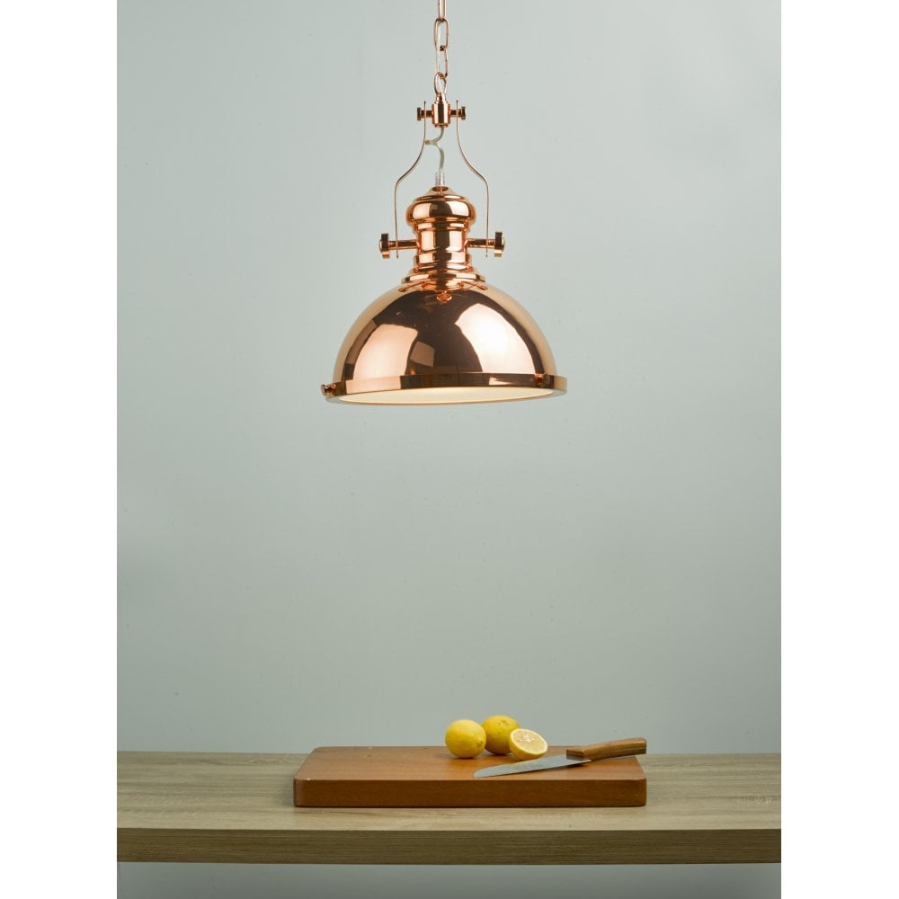 Dar ARO0138 Arona 1 Light Pendant Polished Chrome