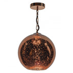 Dar SPE0164 Speckle 1 Light Pendant Speckled Copper Glass