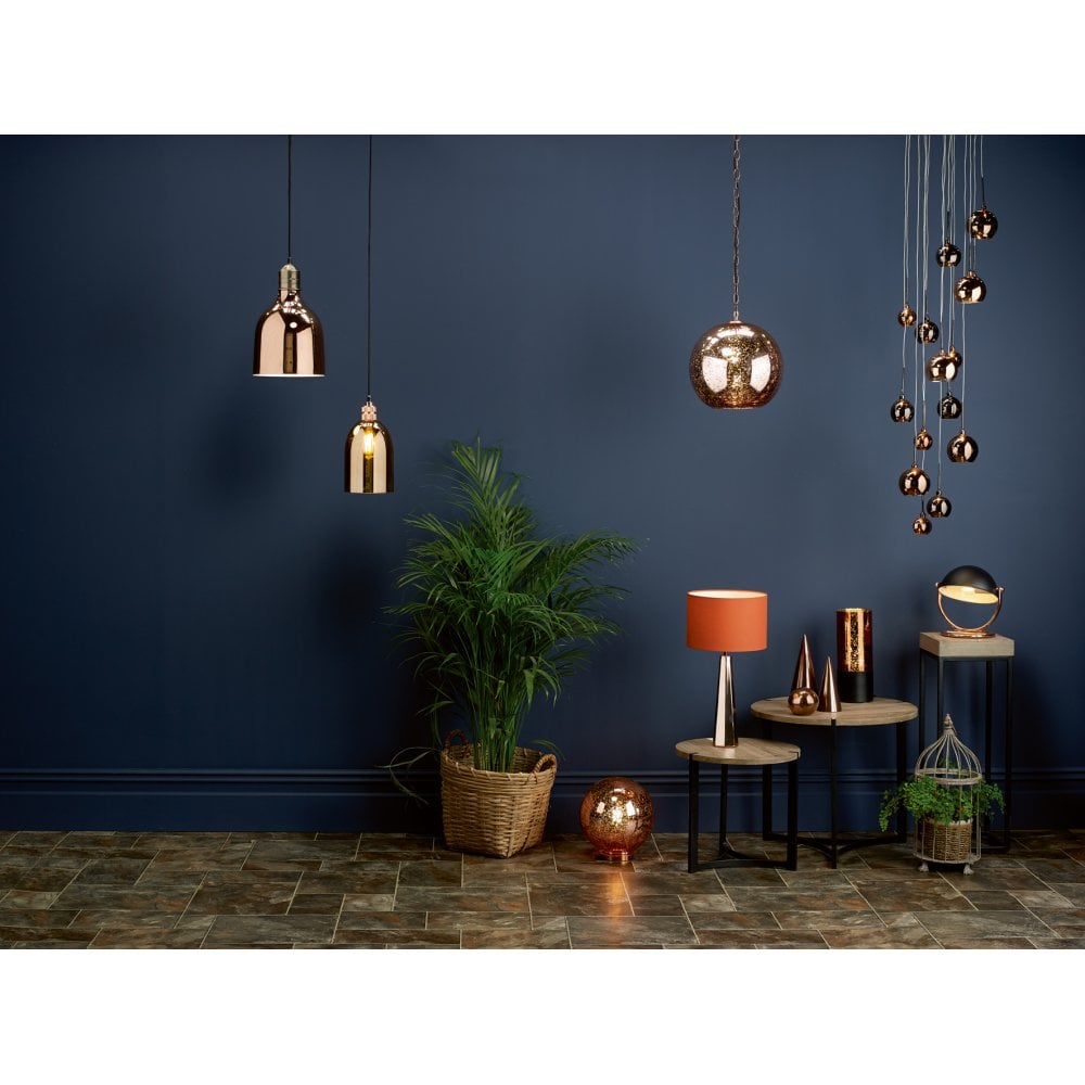 Dar SPE0164 Speckle 1 Light Pendant Speckled Copper Glass
