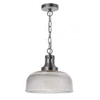 Dar TAC0161 Tack 1 Light Glass Pendant Industrial Nickel (S)