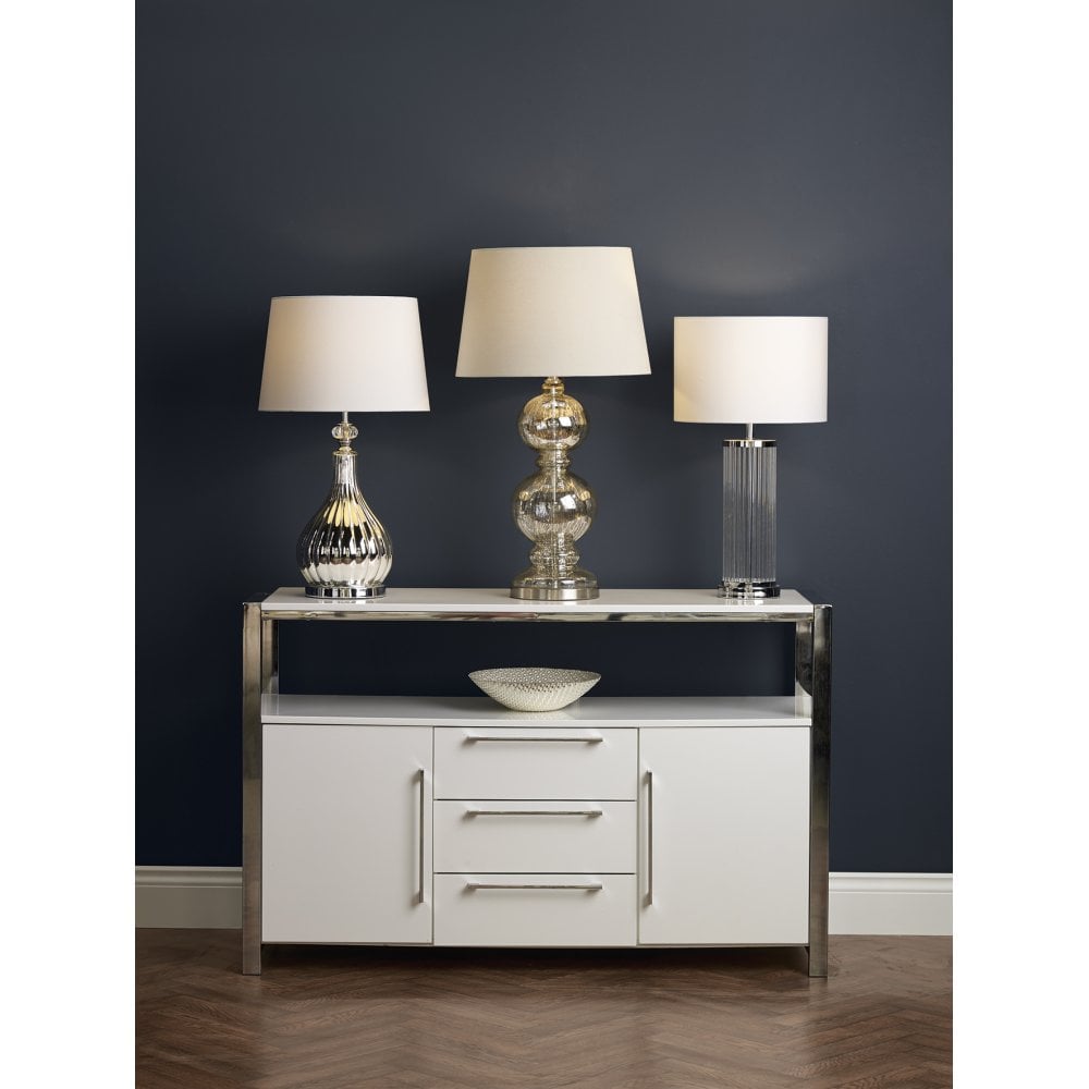 Dar OLA4350/X Olalla Table Lamp Polished Chrome Clear Glass With Shade