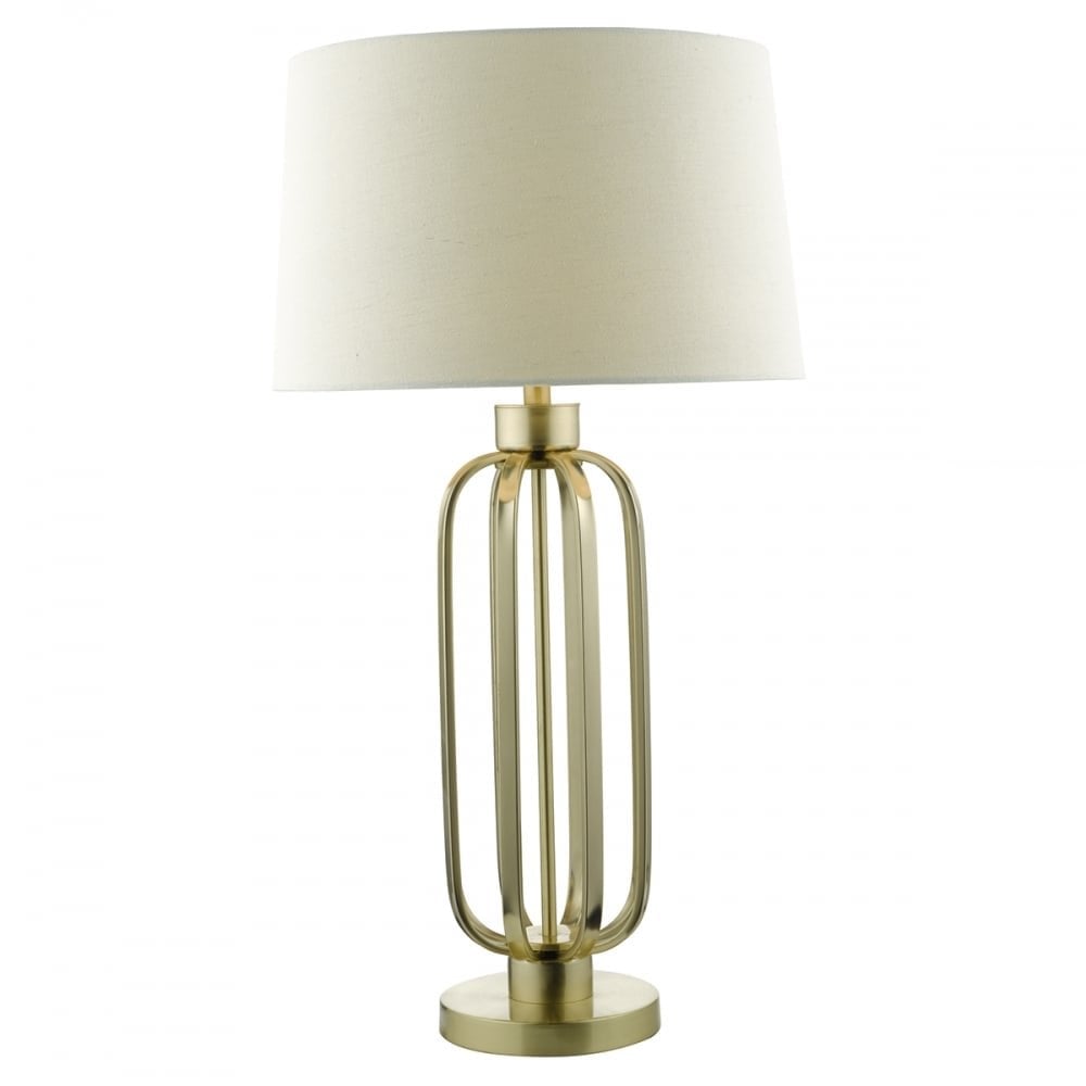 Dar LUC4241 Lucie Table Lamp Satin Brass Shade