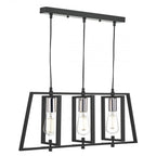 Dar DAX0350 Dax 3 Light Bar Pendant Black/ Chrome