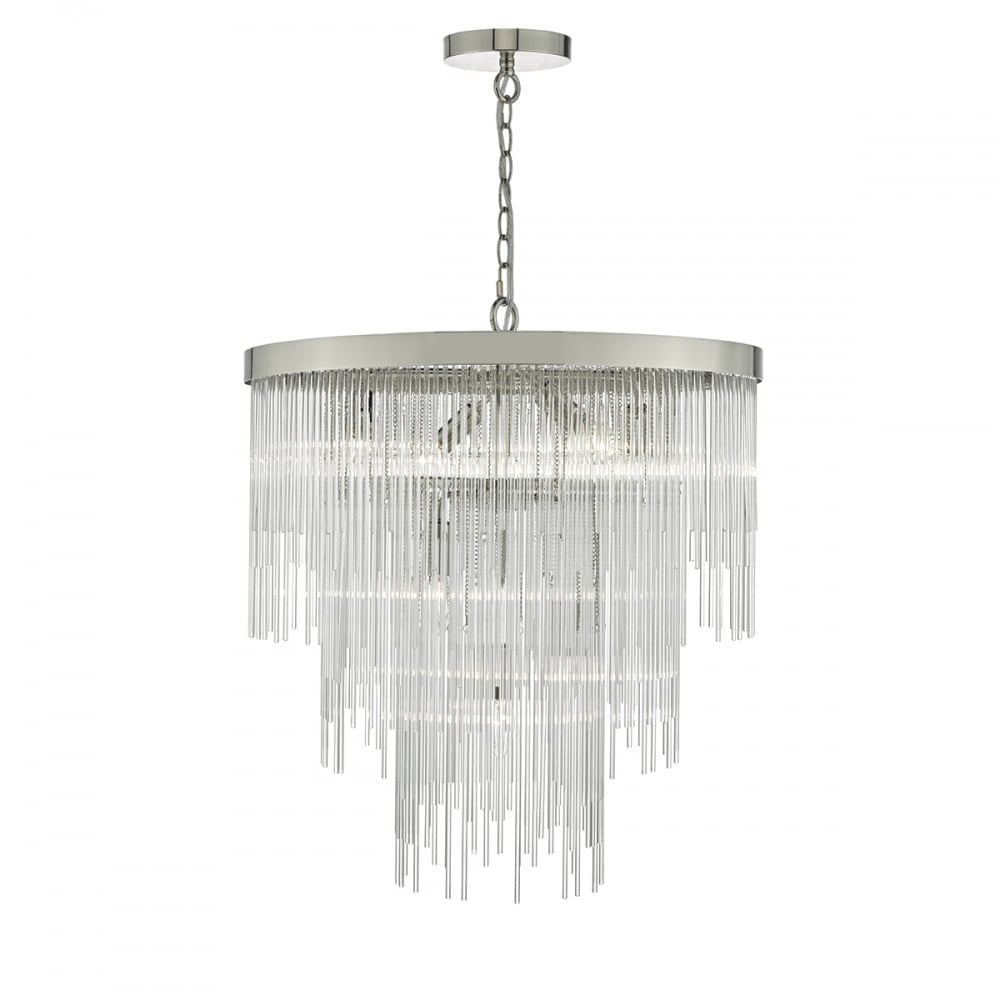 Dar ISL3450 Isla 7 Light Pendant Polished Chrome/ Clear Glass