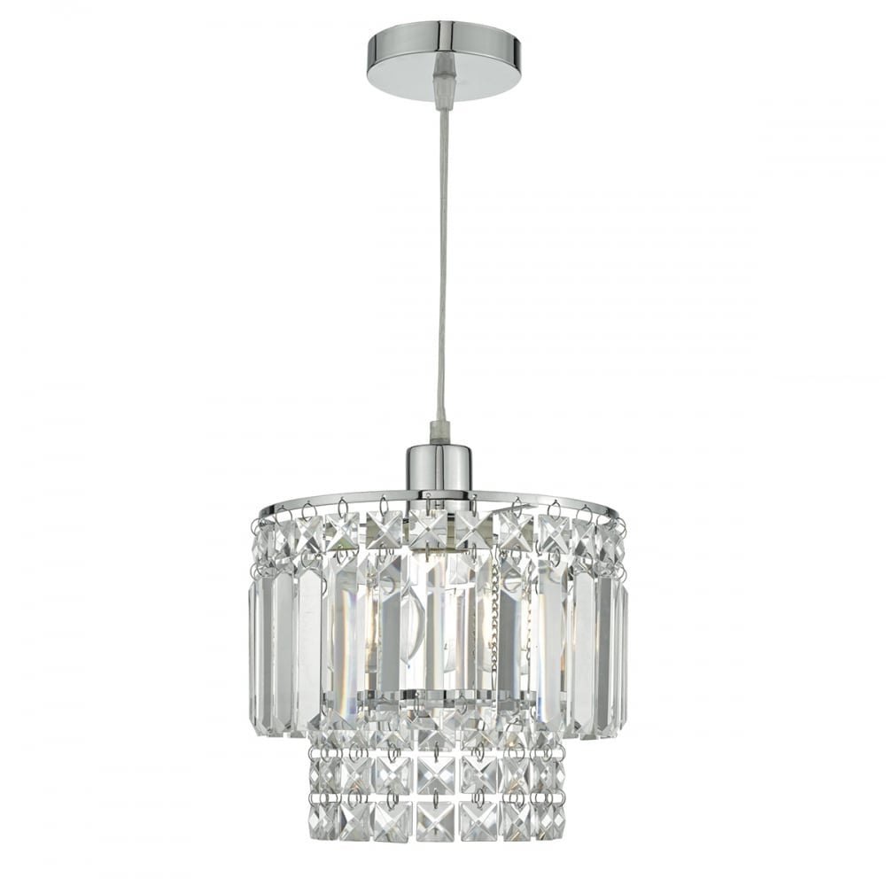 Dar KYL6550 Kyla Easy Fit Pendant Polished Chrome/ Clear