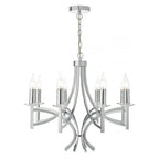 Dar LYO0850 Lyon 8 Light Pendant Polished Chrome/Crystal