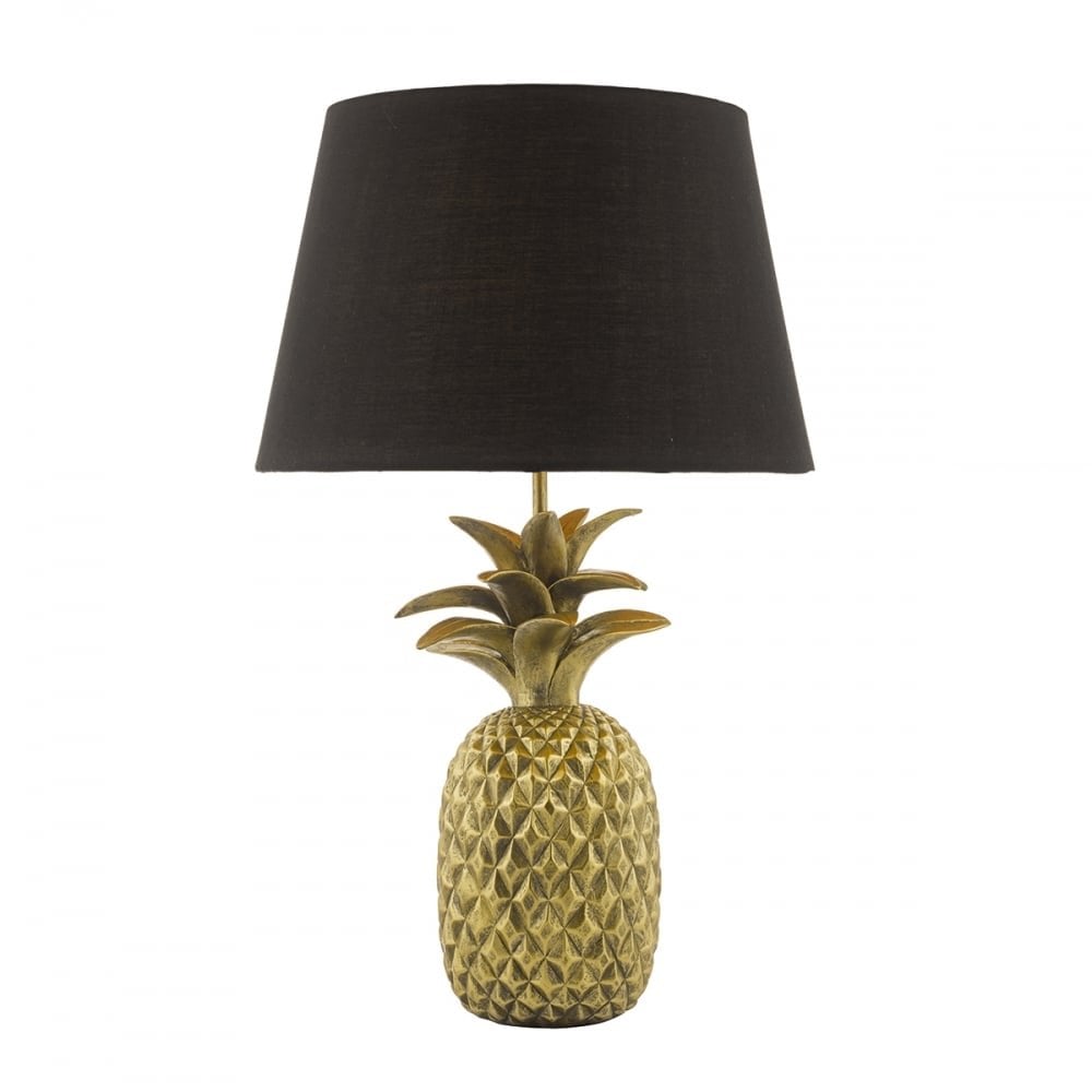 Dar SAF4235 Safa Table Lamp Gold Pineapple With Shade