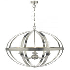 Dar SYM0646 Symbol 6 Light Pendant Satin Chrome