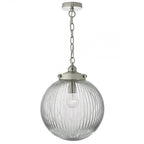 Dar TAM0138 Tamara 1 Light Pendant Satin Nickel/ Clear