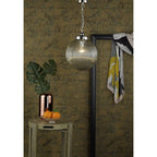 Dar TAM0138 Tamara 1 Light Pendant Satin Nickel/ Clear