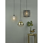 Dar TAP0122 Taplow 1 Light Pendant Black/ Copper