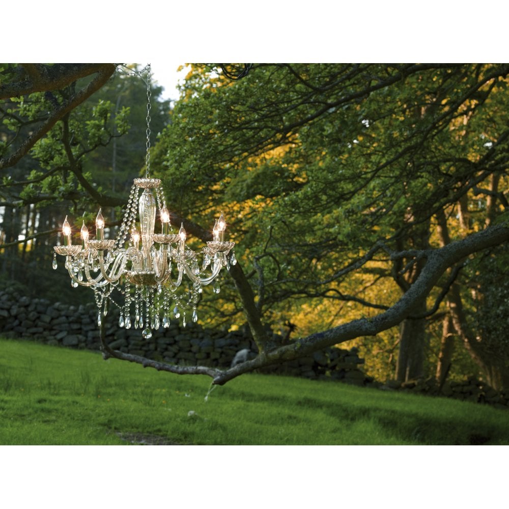 Dar RAP0806 Raphael 8 Light Chandelier Champagne Crystal
