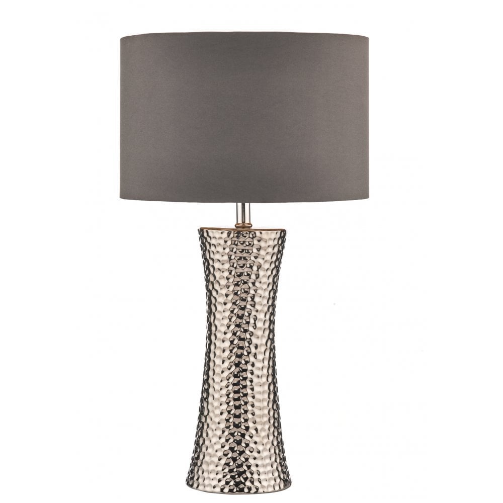 Dar BOK4232/X Bokara Table Lamp Silver With Shade