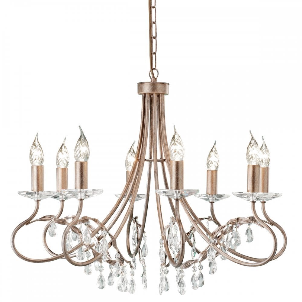 CRT8 SILVER/GOLD Christina Eight Light Chandelier Silver/gold