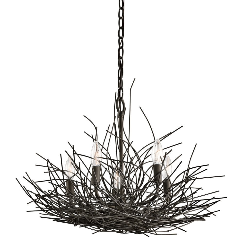 KL/ORGANIQUE5 Organique 5 Light Chandelier Olde Bronze