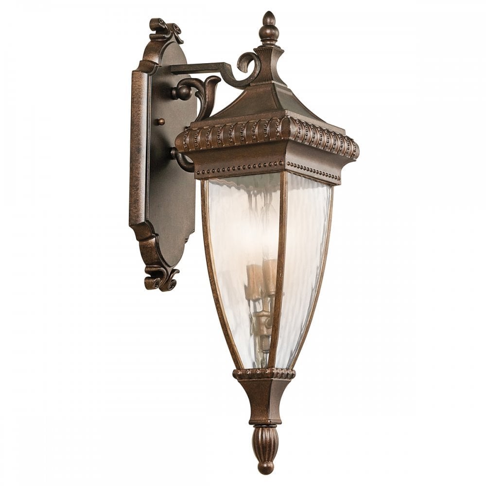 KL/VENETIAN2/M Venetian Rain Medium Wall Lantern Brushed Bronze