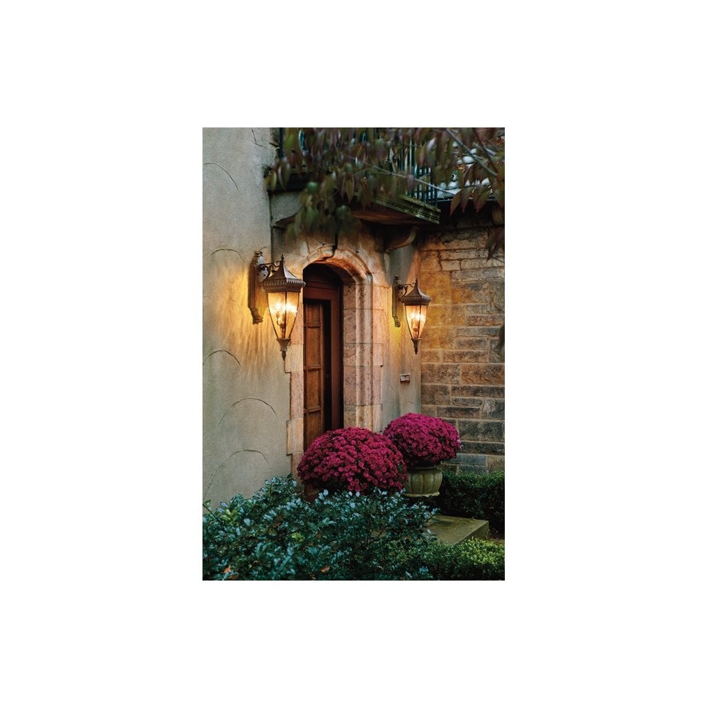 KL/VENETIAN2/M Venetian Rain Medium Wall Lantern Brushed Bronze