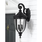 FE/EB2/L BLK English Bridle 3 Light Large Wall Lantern Black (S)