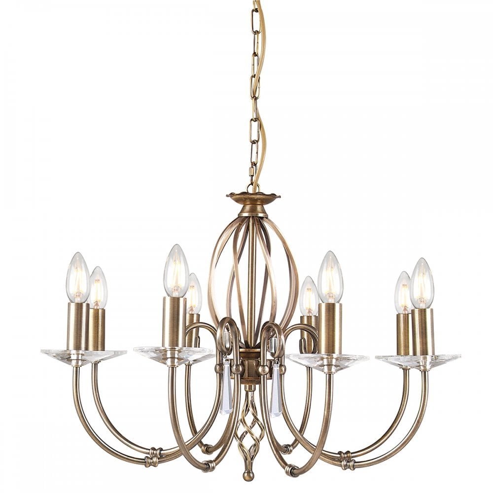 AG8 AGED BRASS Aegean Eight Light Chandelier Aged Brass