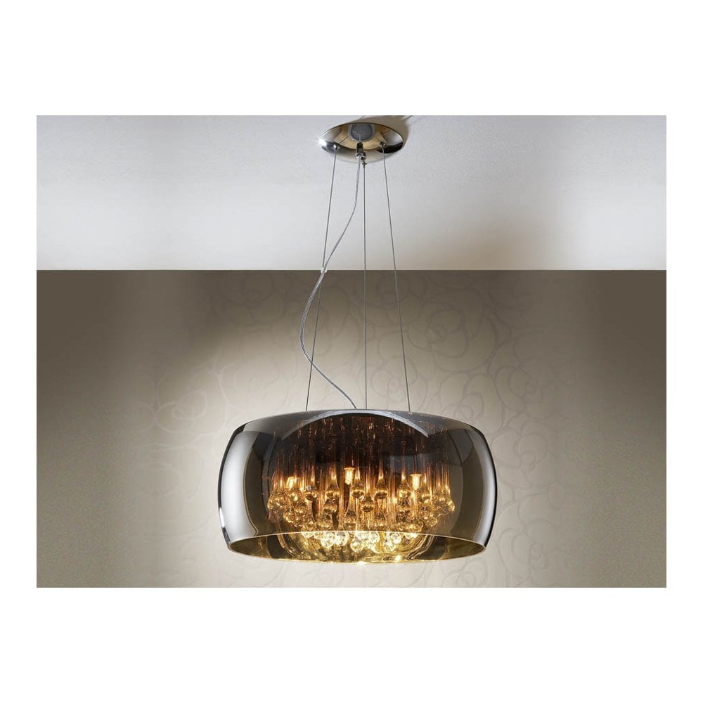 508111 Argos 6 Light Pendant Crystal Chrome Clear