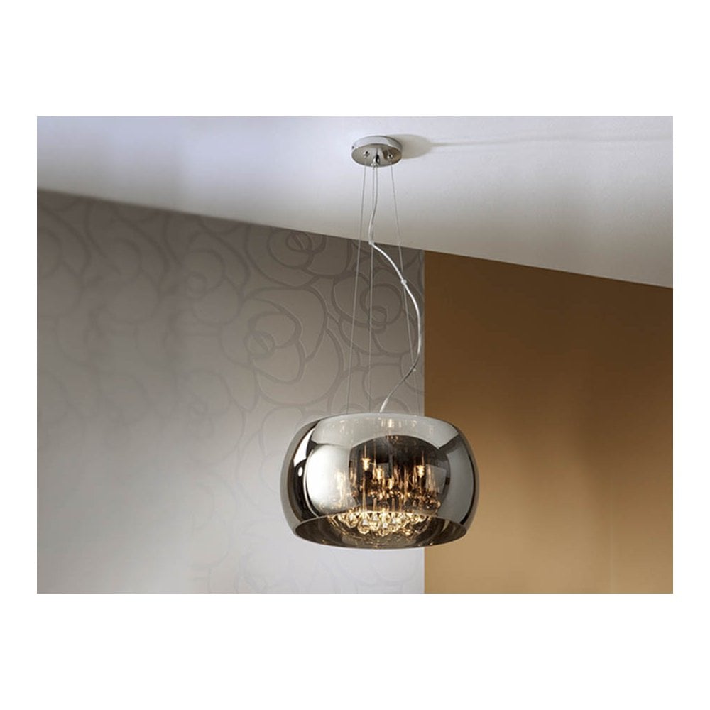 508718 Argos 5 Light Pendant Crystal Chrome Clear