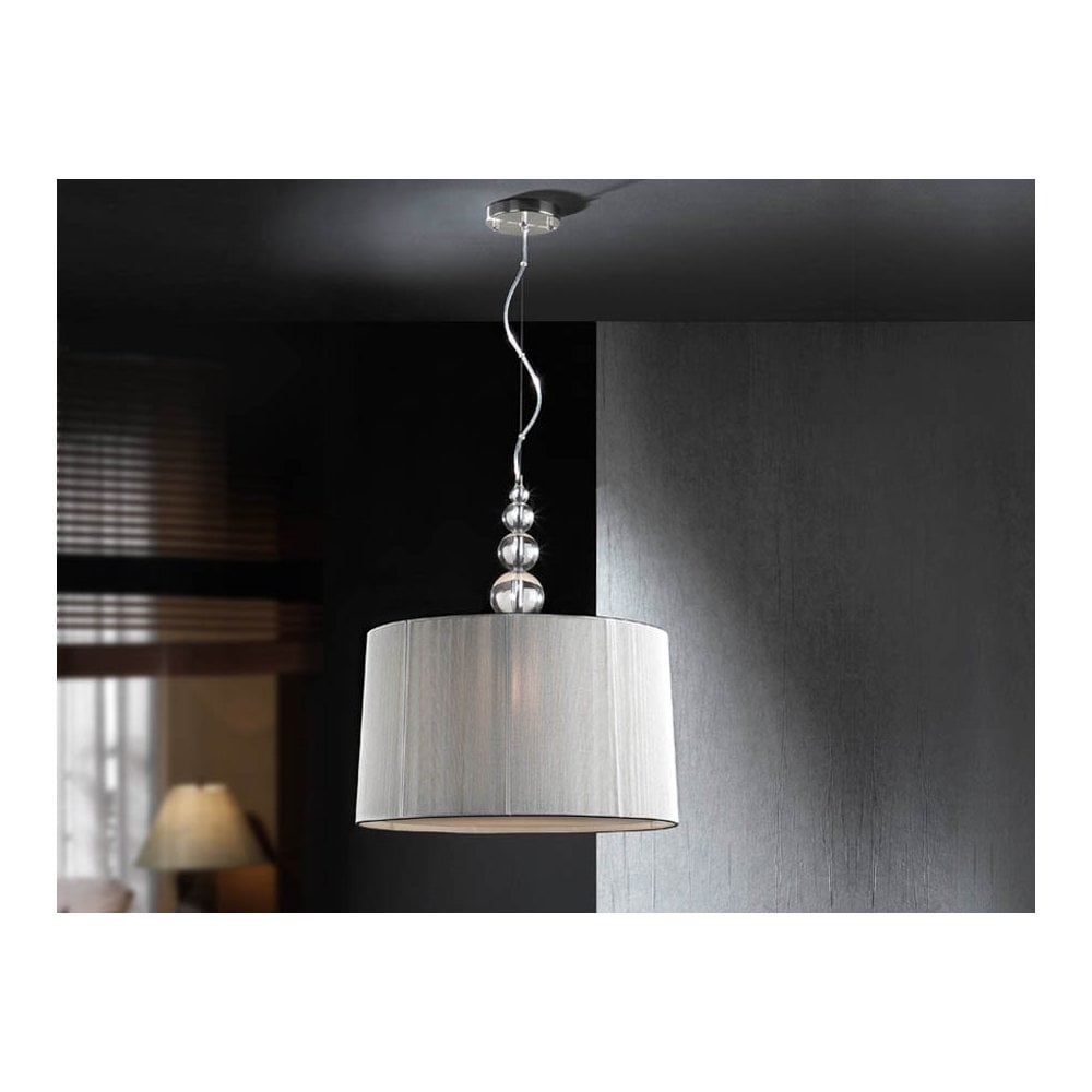 663554 Mercury 3 Light Pendant Chrome Clear Silver