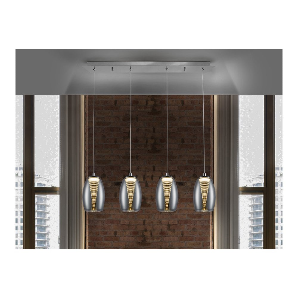 584214 Nebula 4 LED Light Bar Pendant Chrome Clear