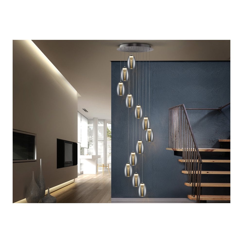 584541 Nebula 12 LED Light Pendant Chrome Clear