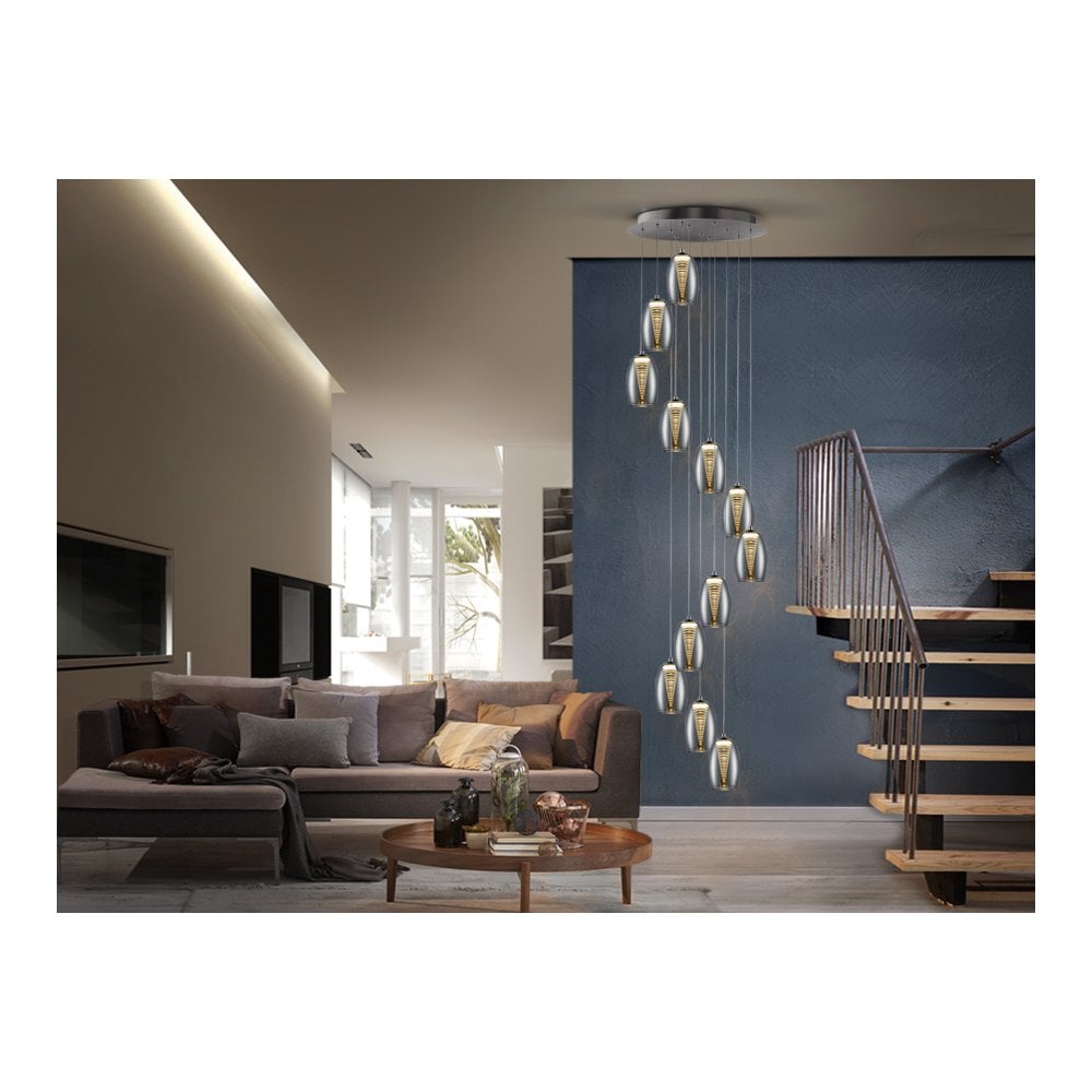584541 Nebula 12 LED Light Pendant Chrome Clear