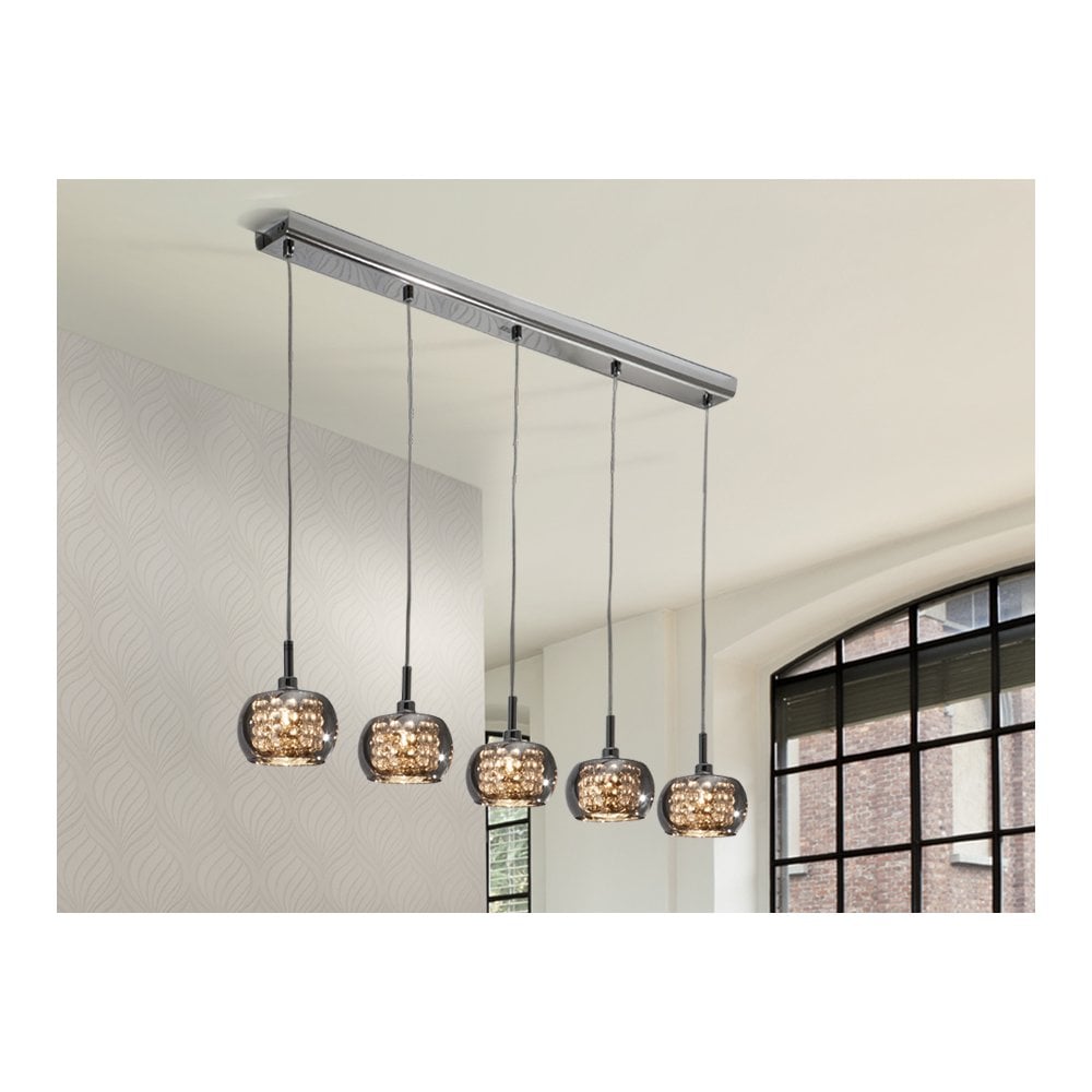 193539 Arian 5 Light Bar Pendant Glass Crystal