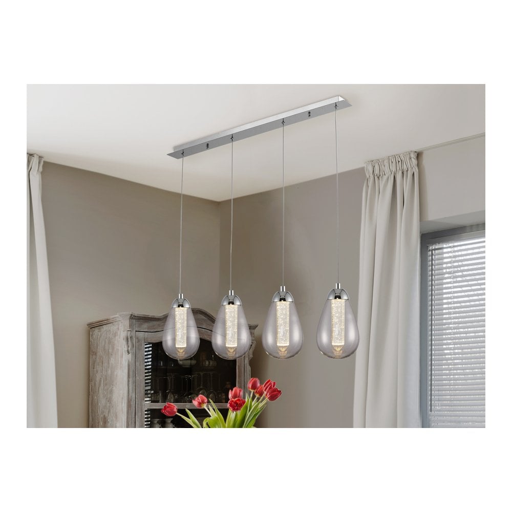 394460 Taccia 4 LED Light Bar Pendant Chrome Clear
