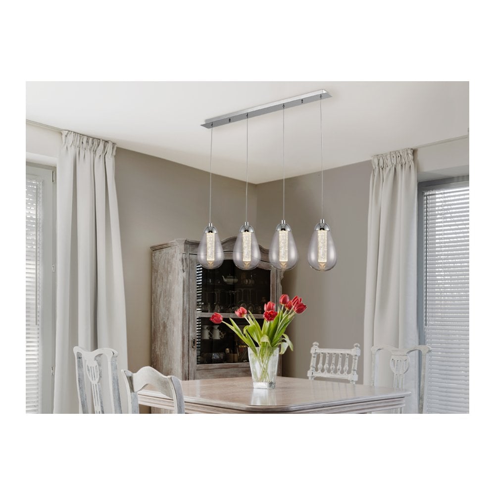 394460 Taccia 4 LED Light Bar Pendant Chrome Clear