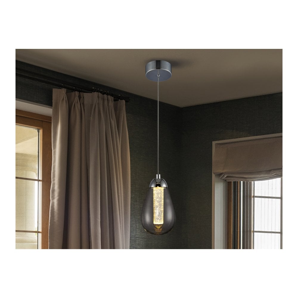 394318 Taccia 1 LED Light Pendant Chrome Clear (S)